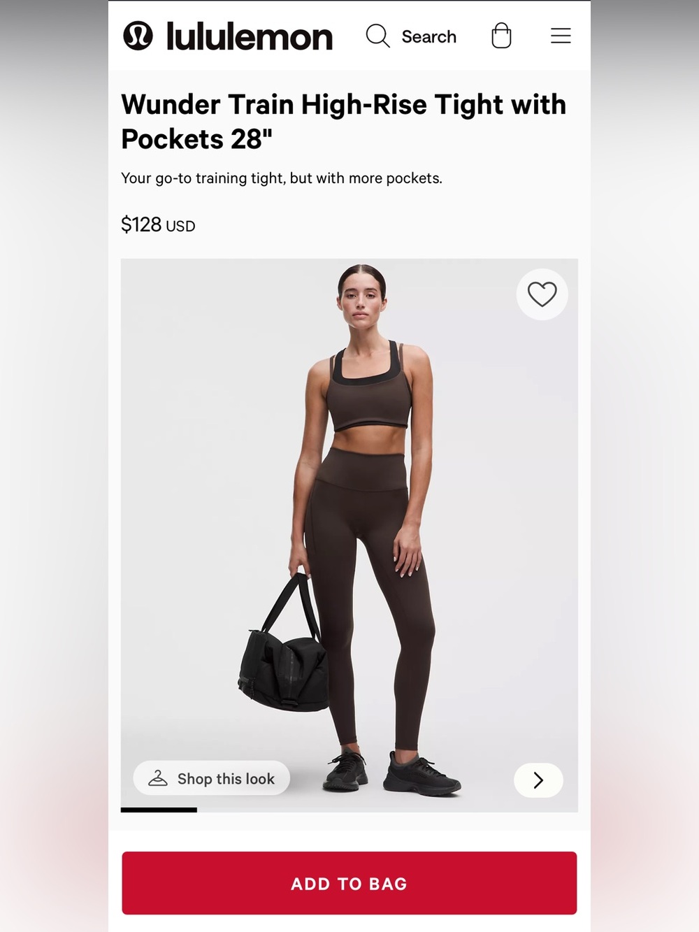 Lululemon Wunder Train Legging High Rise with pockets